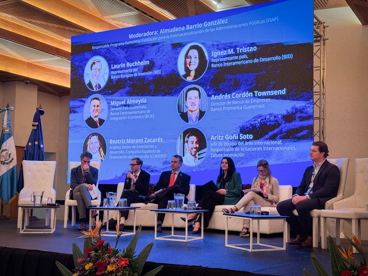 En el #ForoDeInversionesMotagua organizado por la <a href="/UEGuatemala/">Unión Europea en Guatemala</a> como parte de #GlobalGateway  que se celebra hoy y mañana en <a href="/AGEXPORTGT/">AGEXPORT</a> se abordan los mecanismos de financiación <a href="/para/">Marcos Pará</a> iniciativas de economía circular y la recuperación del Río Motagua <a href="/EIB/">European Investment Bank</a> <a href="/el_BID/">Banco Interamericano de Desarrollo</a> <a href="/COFIDES/">COFIDES</a> @bcie