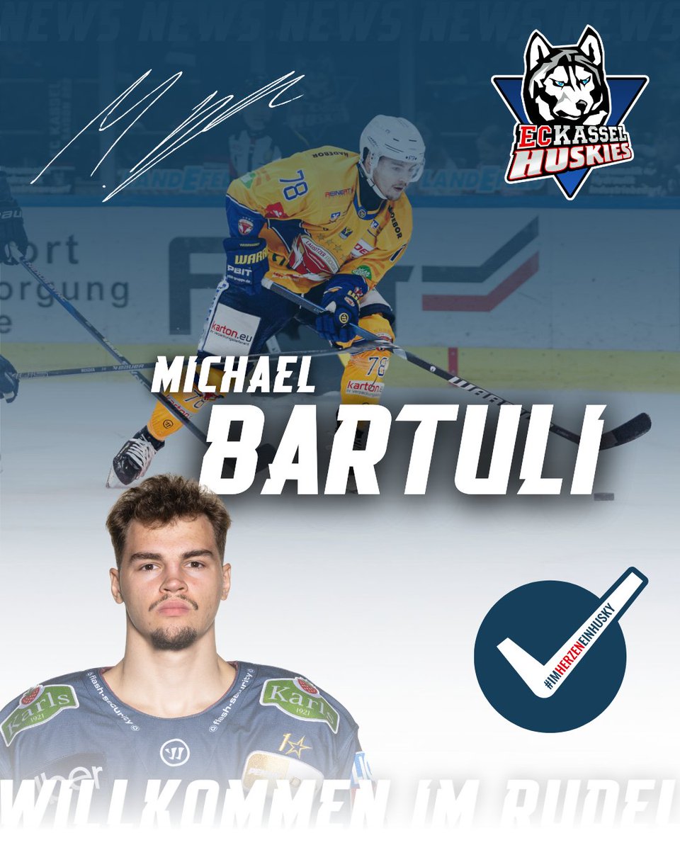 🆕 Michael Bartuli kommt an die Fulda 🔵⚪️

Wir verstärken und nochmal auf den U-Positionen... 💪🏼

Herzlich Willkommen im Rudel, Michael! 👋🏽

Zur Meldung: kassel-huskies.de/news/detail/ba… 🔗 

#rudelbildung #imHerzeneinHusky 🔵⚪️
📸 City-Press Berlin GmbH; JMD Photographie