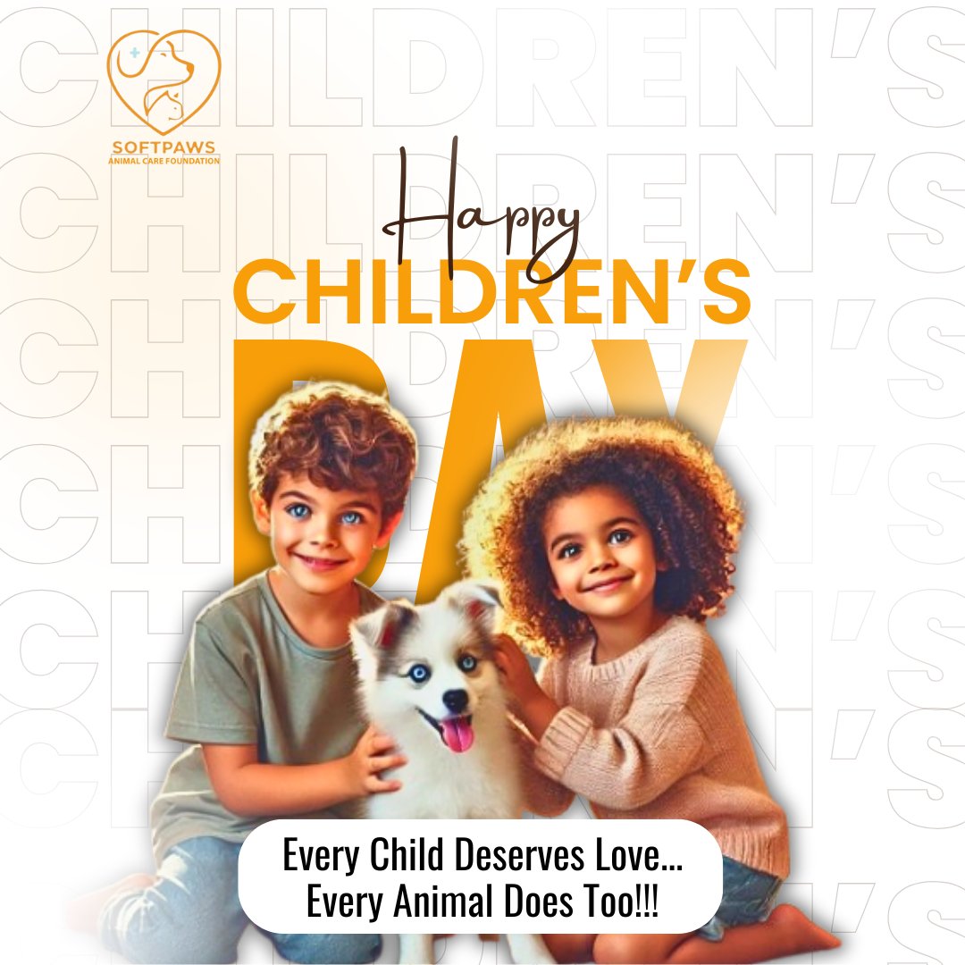 At SOFTPAWS ANIMAL CARE, we believe that compassion begins in childhood. As we celebrate the joy, innocence, and hope that children bring to our world, we also honor the values they inspire; love, empathy, and care toward every creature that shares our planet...