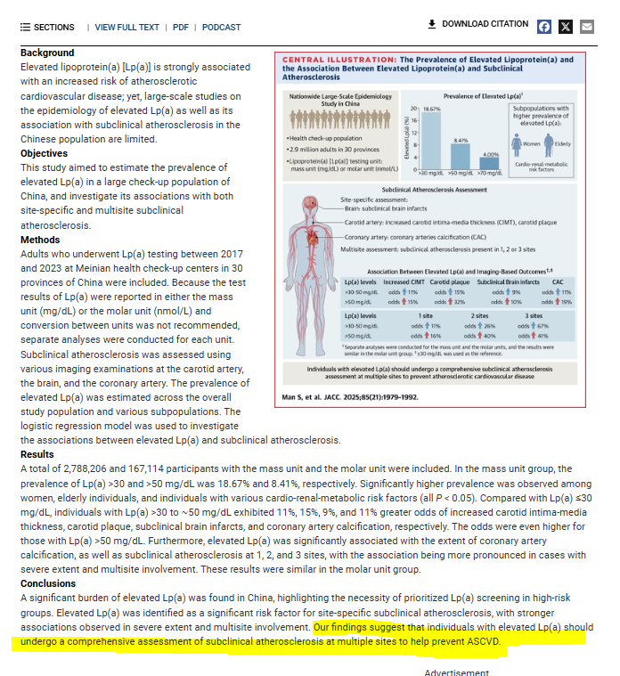 Jeremy S. Pollock (@bmorecardiology) on Twitter photo LP(a) is a risk enhancer.. why should this set off diagnostic testing cascade?
Aggressive risk factor modification. Drive ApoB down.
Don't do unnecessary testing!
jacc.org/doi/10.1016/j.…
<a href="/JACCJournals/">JACC Journals</a> <a href="/drjohnm/">John Mandrola, MD</a> LP(a) is a risk enhancer.. why should this set off diagnostic testing cascade?
Aggressive risk factor modification. Drive ApoB down.
Don't do unnecessary testing!
jacc.org/doi/10.1016/j.…
<a href="/JACCJournals/">JACC Journals</a> <a href="/drjohnm/">John Mandrola, MD</a>