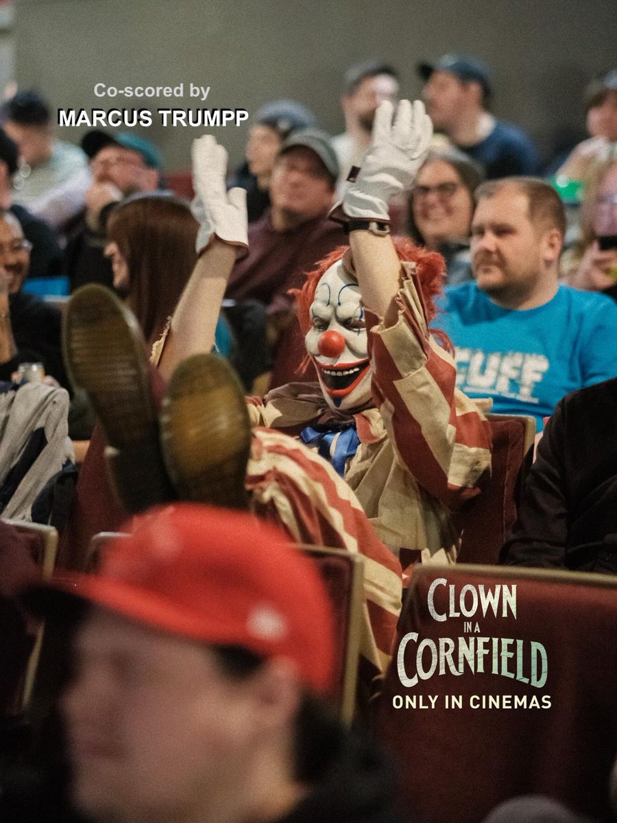 Mgmt_DD's tweet image. We&apos;re happy to se that 𝘾𝙇𝙊𝙒𝙉 𝙄𝙉 𝘼 𝘾𝙊𝙍𝙉𝙁𝙄𝙀𝙇𝘿, co-scored by our client Marcus Trumpp, is still in the top 10 at the Box Office! Go see it now and maybe you&apos;ll run into Frendo...
#marcustrumpp #clowninacornfield #shudder #intheaters #newmusic #goseeit #horror #ascap