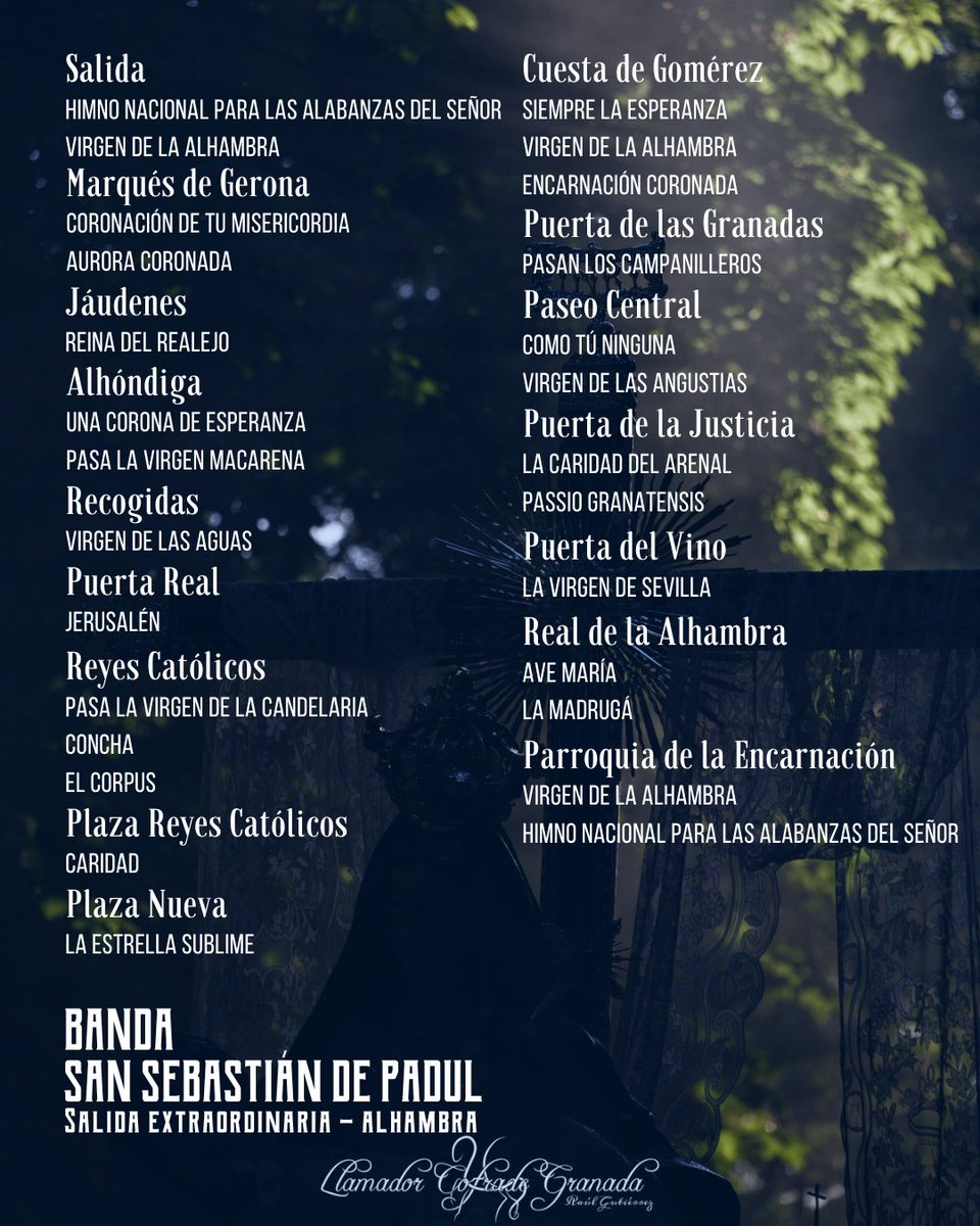 🔵 𝐂𝐫𝐮𝐜𝐞𝐭𝐚 𝐀𝐥𝐡𝐚𝐦𝐛𝐫𝐚 • 𝐒𝐚𝐥𝐢𝐝𝐚 𝐄𝐱𝐭𝐫𝐚𝐨𝐫𝐝𝐢𝐧𝐚𝐫𝐢𝐚

📸 <a href="/LlamadorCofrGR/">Llamador Cofrade Granada</a> 

#SuenaSanSebastián • <a href="/Hdad_Alhambra/">Cofradía Alhambra</a>