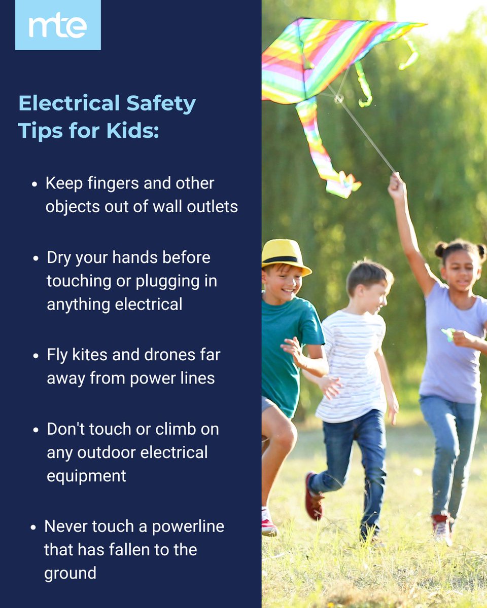 May is #ElectricalSafetyMonth. It is never too early to teach children about the potential dangers of electricity and how to live and play safely around it indoors and outdoors. Here are a couple of important rules to share with little ones.