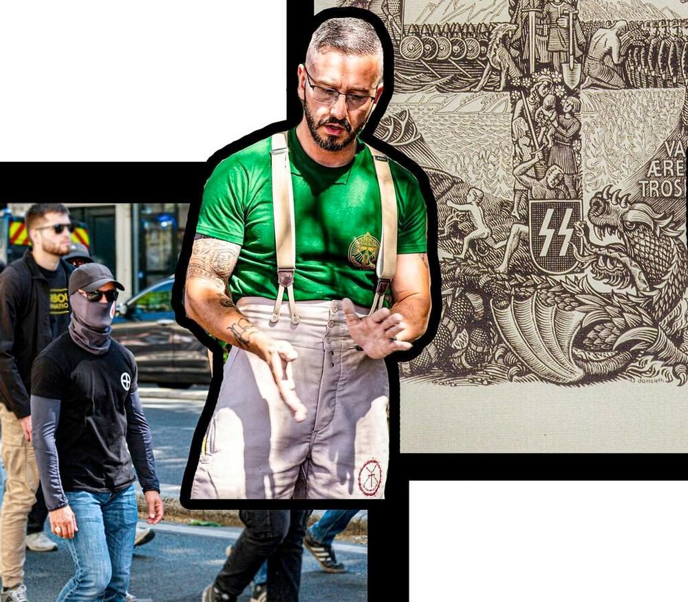 Invité par la mairie d'Orléans, puis épinglé par le collectif  antifasciste orléanais pour sa participation à la marche néonazie du C9M, Guillaume Cahen, tailleur de pierre, arborait dans une "salle de sport" située dans l'entrepôt de son entreprise des drapeaux nazis.  

🧵⏬⏬