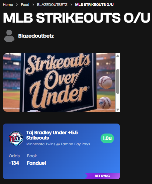 blazedoutbets's tweet photo. Check out this post from BLAZEDOUTBETZ on Tale
Join the club today It's 100% free so what are you waiting for!! #SportsBettingX #MLBPicks #GamblingX #GamblingTwitter  #sportspicks #SportsBettingX #sportsbet #PositiveEv #Playerprops #Volumesportsbetting 
 https://t.co/qLgaZj78r5 https://t.co/UdO5euhJdt