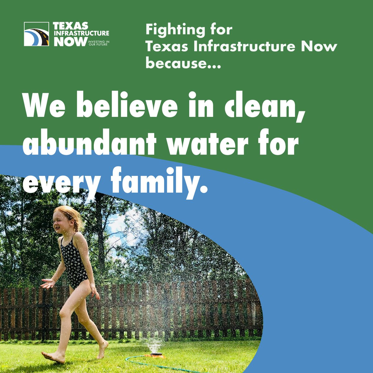 We believe in clean, abundant water for every family. Texas Infrastructure Now is committed to investing in better water infrastructure for future generations. Join us in the work for sustainable water infrastructure.