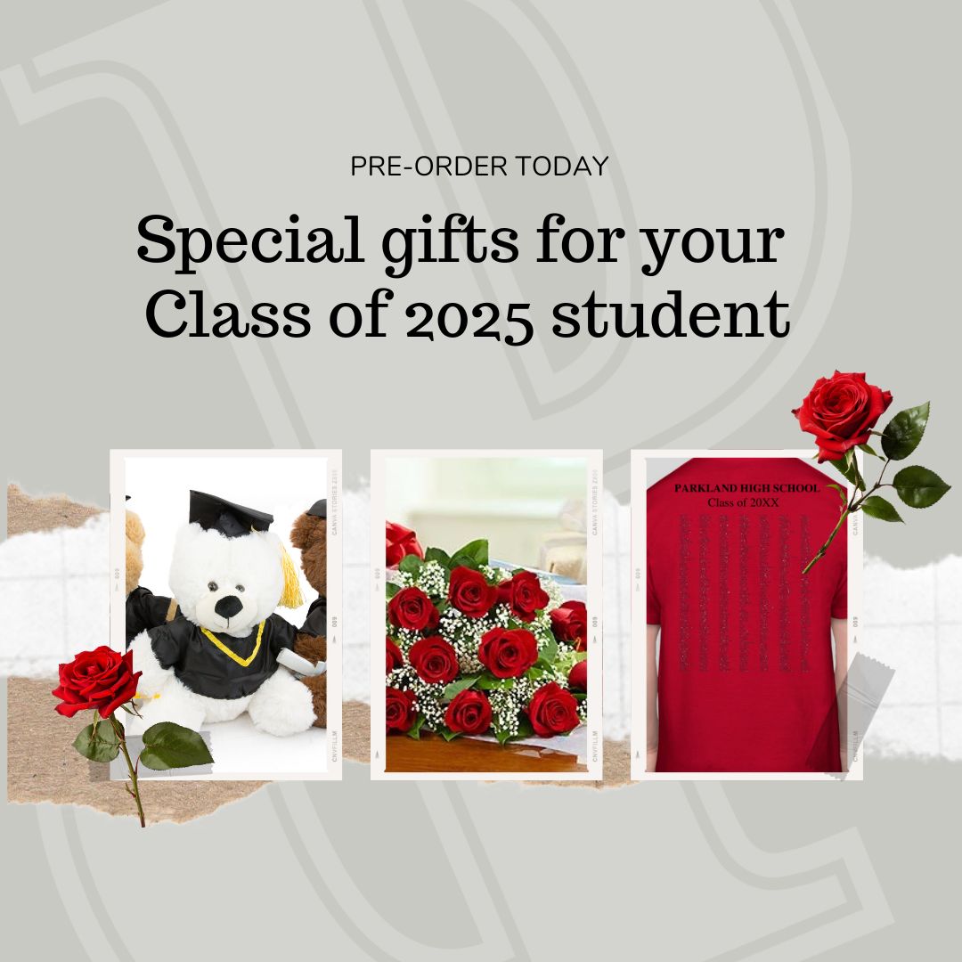 🎓✨ Celebrate Your Class of 2025 Graduate! ✨🎓
Make their big day extra special with graduation gifts! Order flowers, teddy bears, and t-shirts with all of the graduates' names from their class.
👉 Order now: thecommencementgroup.com/parklandhs/