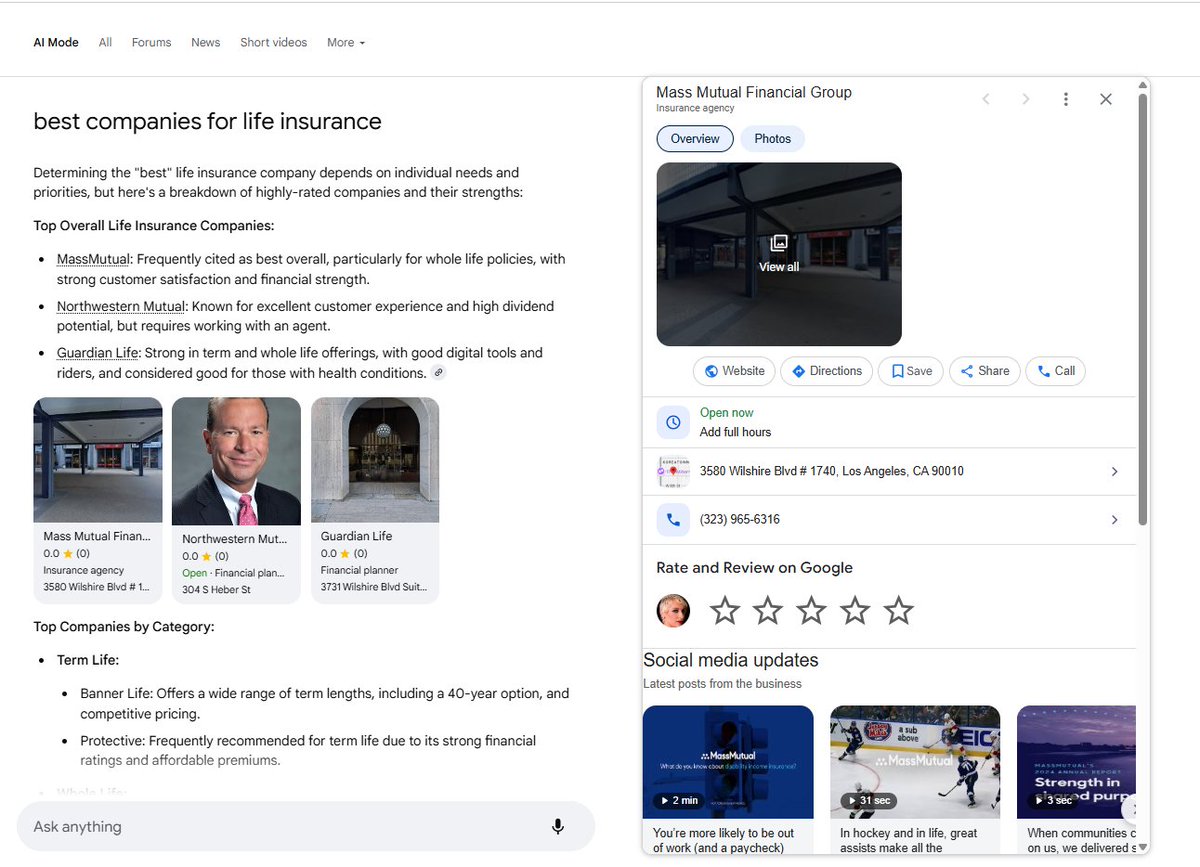 Local SEO just got even more important... and not just for local businesses.

Google's AI Mode links to the Google Business Profile version of a website - to keep users on Google - before linking out to that company website.

This means your corporate headquarters, etc.