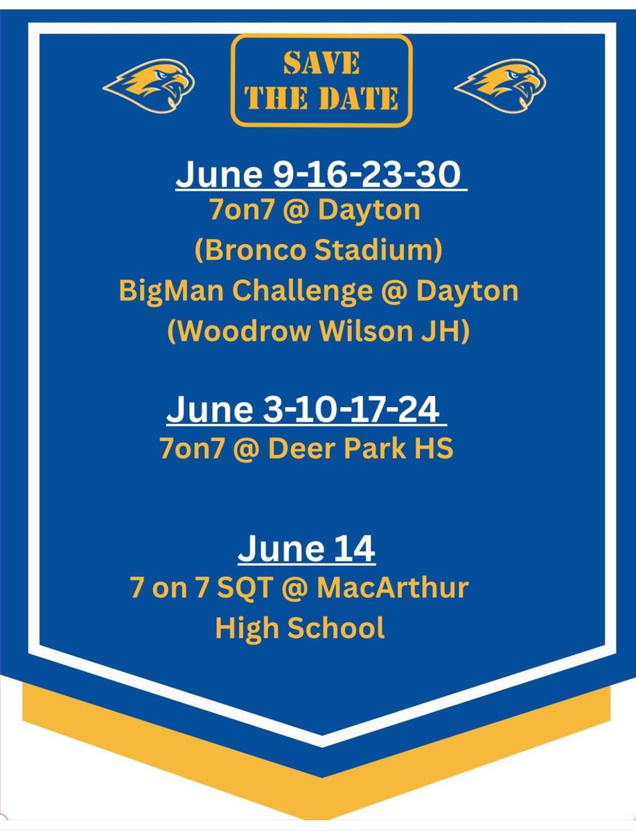 CV Falcon Cheer (@cvfalconcheer) on Twitter photo Updated 7 on 7 Schedule Updated 7 on 7 Schedule