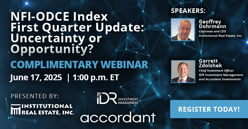 Join us for a complimentary webinar: NFI-ODCE Index First Quarter Update: Uncertainty or Opportunity? It will take place on Tuesday, June 17th a 1pm ET. Register today at ow.ly/RZ5b50VZvwZ.