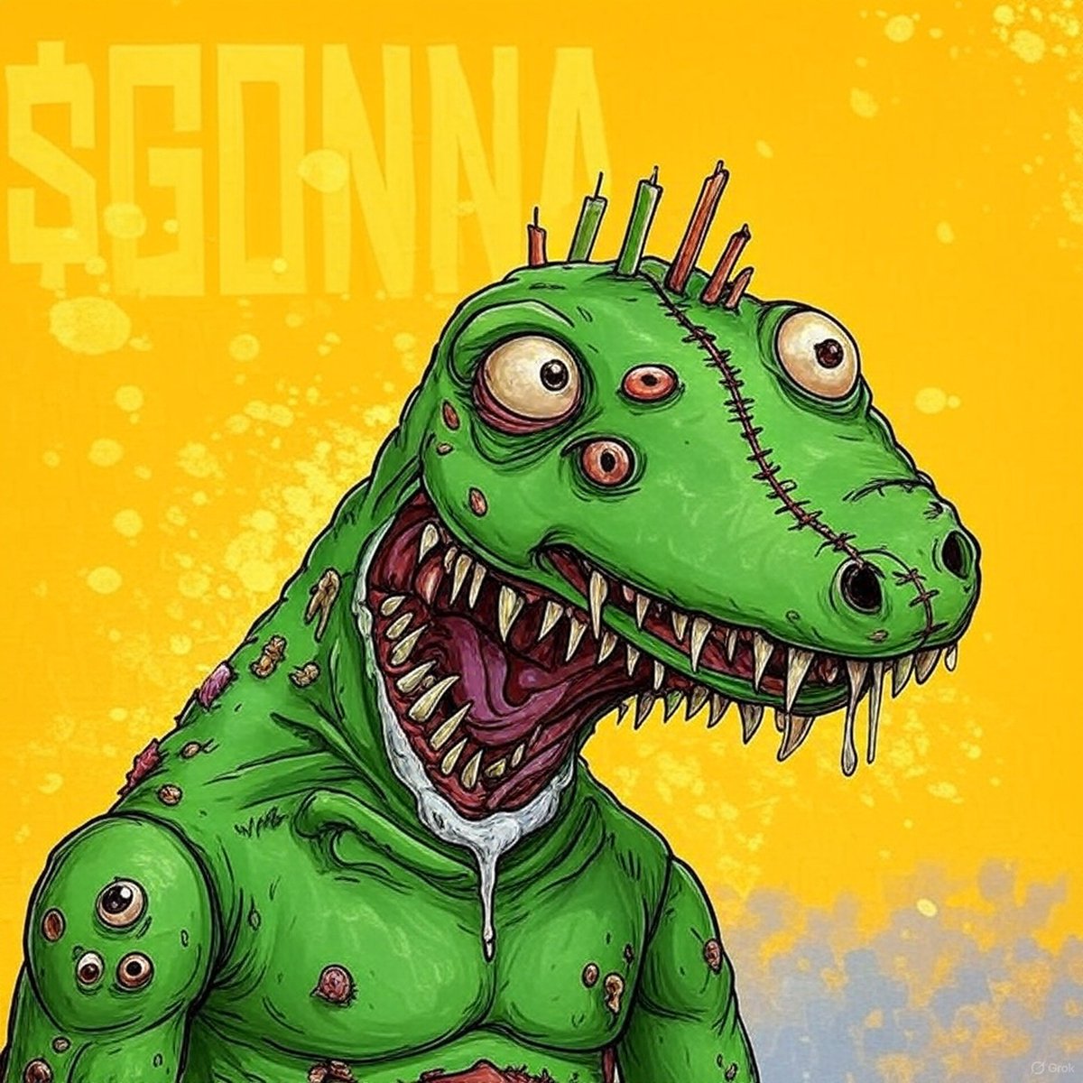 Probably shouldn't be giving Ai any ideas, but I fed #Grok one of my characters to see what happens lol

For this test, I used this $GONNA piece. Told it to "recreate this in your style. Try to capture as many details as possible"👀

So guys, who did it better?🫠 #ARTvsAI