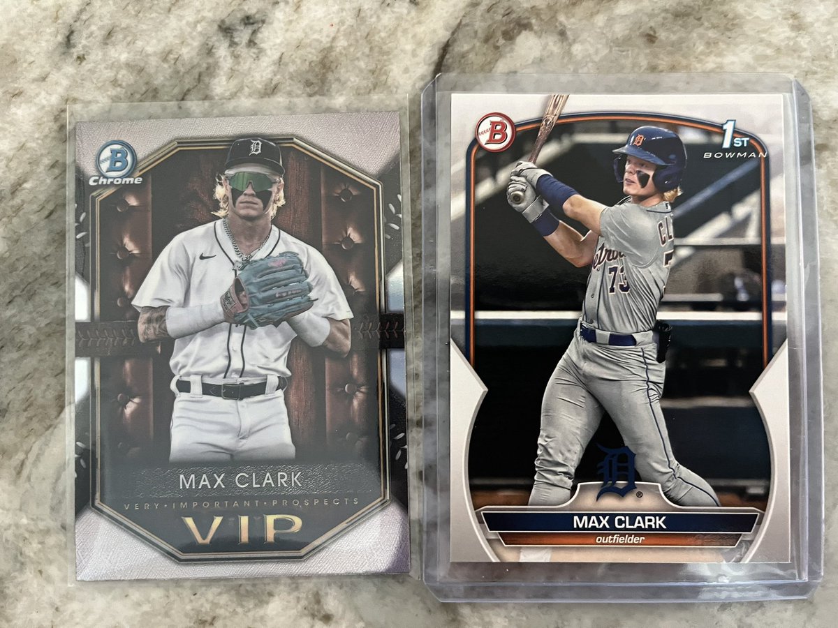 Thanks to <a href="/ConroeCardShow/">ConroeSportsCardShow</a> for hooking my son up with a couple  <a href="/maxxclarkk13/">Max Clark</a> cards! He’s been a fan since the Futures Game last year:)