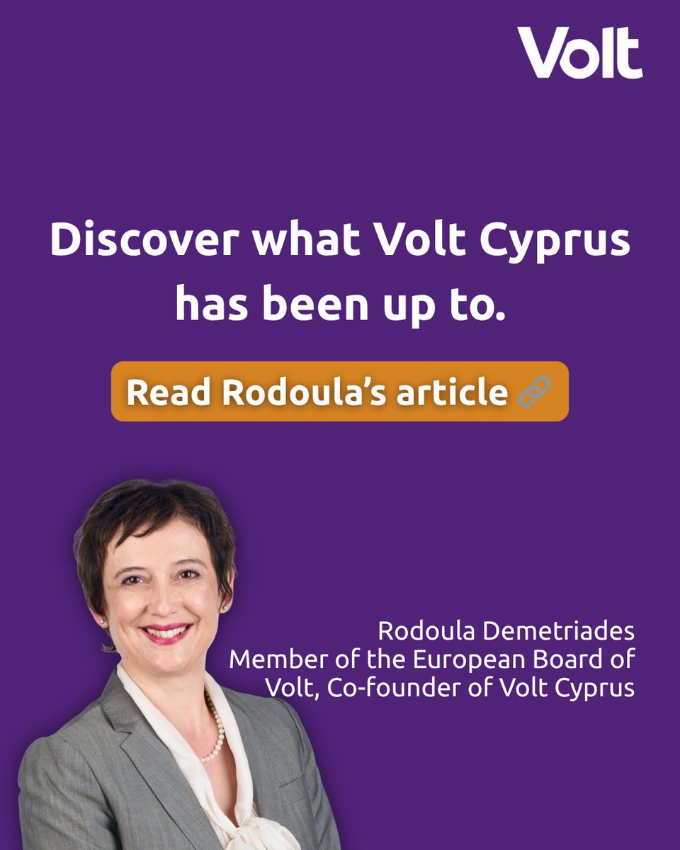 Did you know we have a Volt MP in Cyprus?  Time to follow <a href="/VoltCyprus/">Volt Cyprus</a>, its co-founder Rodoula Demetriades <a href="/rodoulad/">Rodoula Demetriades</a> and our MP Alexandra Attalides <a href="/AAttalides/">Alexandra ATTALIDES MP</a> – and read up on what Volt Cyprus has been working on: loom.ly/NlAUPy4 💜