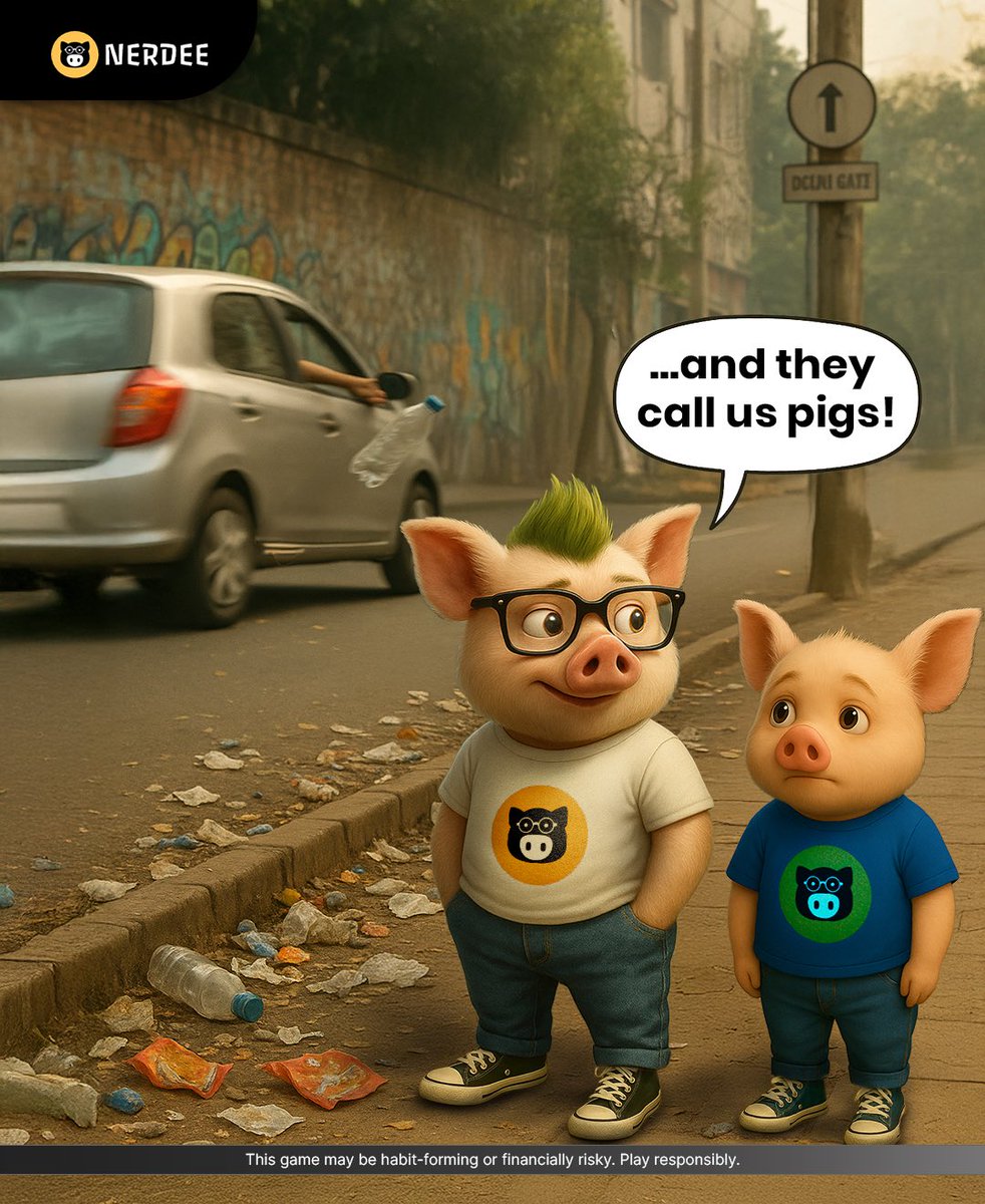 Who’s the pig? 
We, at nerdee.in/app have no doubts! 🐷

#swachhbharat #clean #littering #climatechange #environment #mathnerds #nerdee #nerdeegames