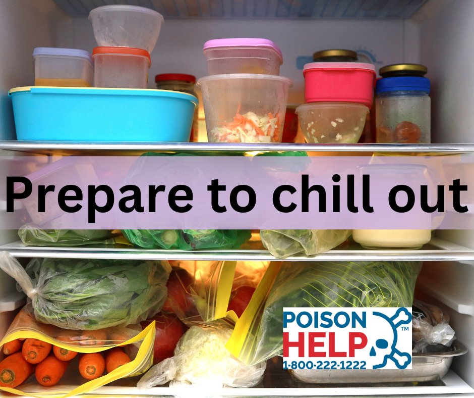 #PreventPoison by:
✅Putting food in the fridge within 2 hours
✅Throwing out perishable food that has been at room temperature for more than 2 hours
Questions? ☎️Call 1-800-222-1222.
#foodsafety #poisonhelp