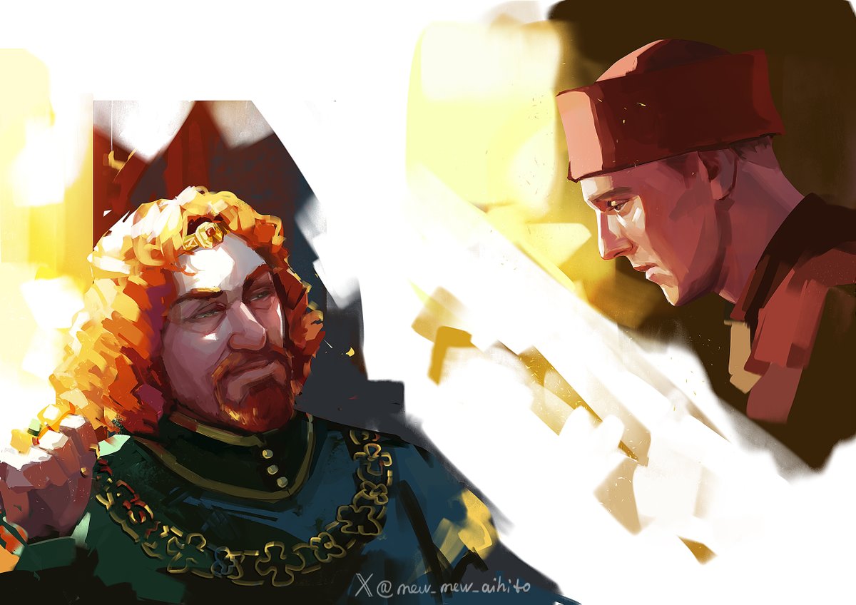 mew_mew_aihito's tweet photo. I find it very amusing that the only thing that made me draw Henry was the fiery fic about Sigismund! And so. I was always sure that red fox could see right through him! #henryofskalitz #sigismundofLuxembourg https://t.co/e6vjF1zVzE