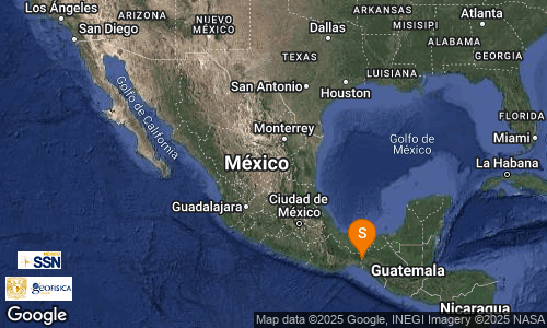 SismologicoMX's tweet photo. SISMO Magnitud 4.3 Loc  38 km al OESTE de CINTALAPA, CHIS 27/05/25 11:48:48 Lat 16.74 Lon -94.07 Pf 141 km https://t.co/wLx6A4oHLw