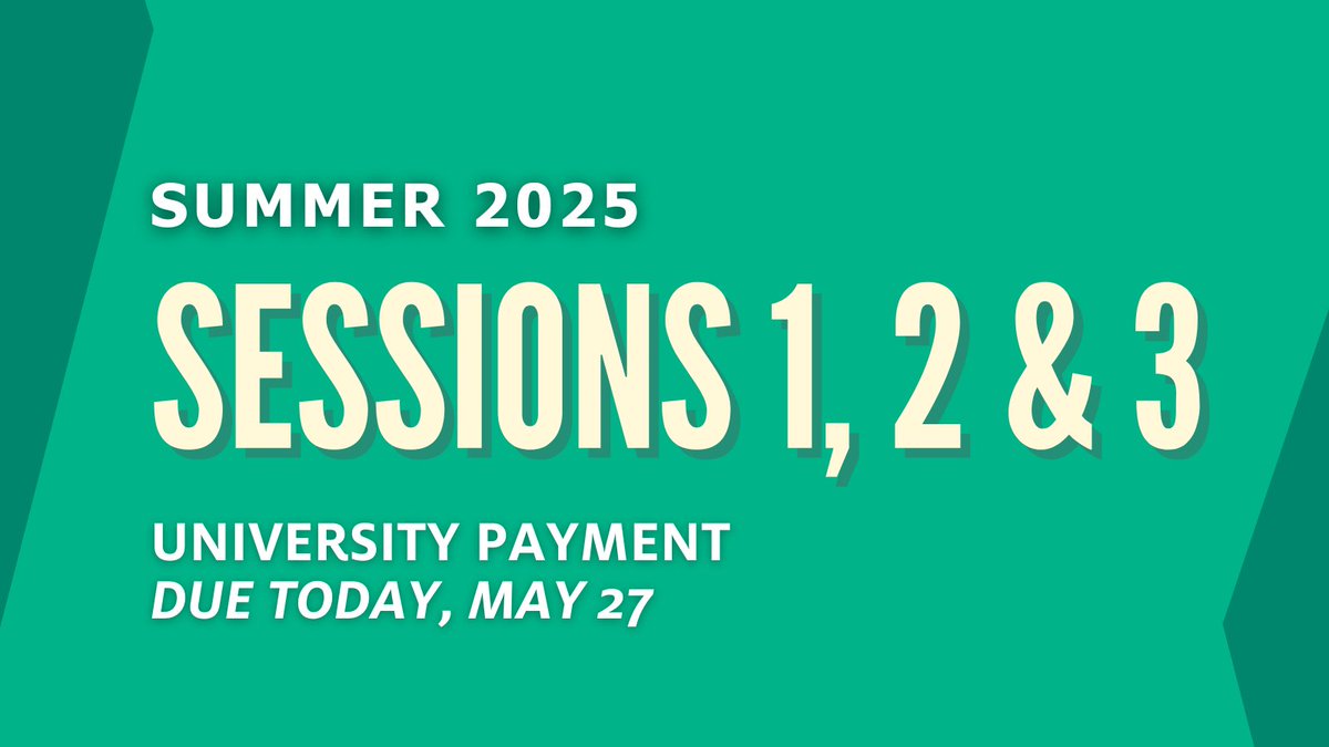 The University Payment for Summer Sessions 1, 2 &amp; 3 is due today by 5 p.m. You can pay online or in person at the Cashier's Office at the Welcome Center.

➡️ accessuh.uh.edu/login.php