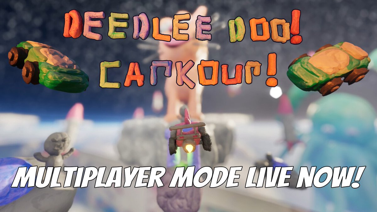 Multiplayer for "Deedlee Doo! Carkour!" is now live!🎉

Up to 32 players can race each other🤘

The playtests have been hilarious and super fun, more game modes will be coming soon!

Check it out and drop a review! It's only $2.99 USD or free if you get it with The Axis Unseen!💥