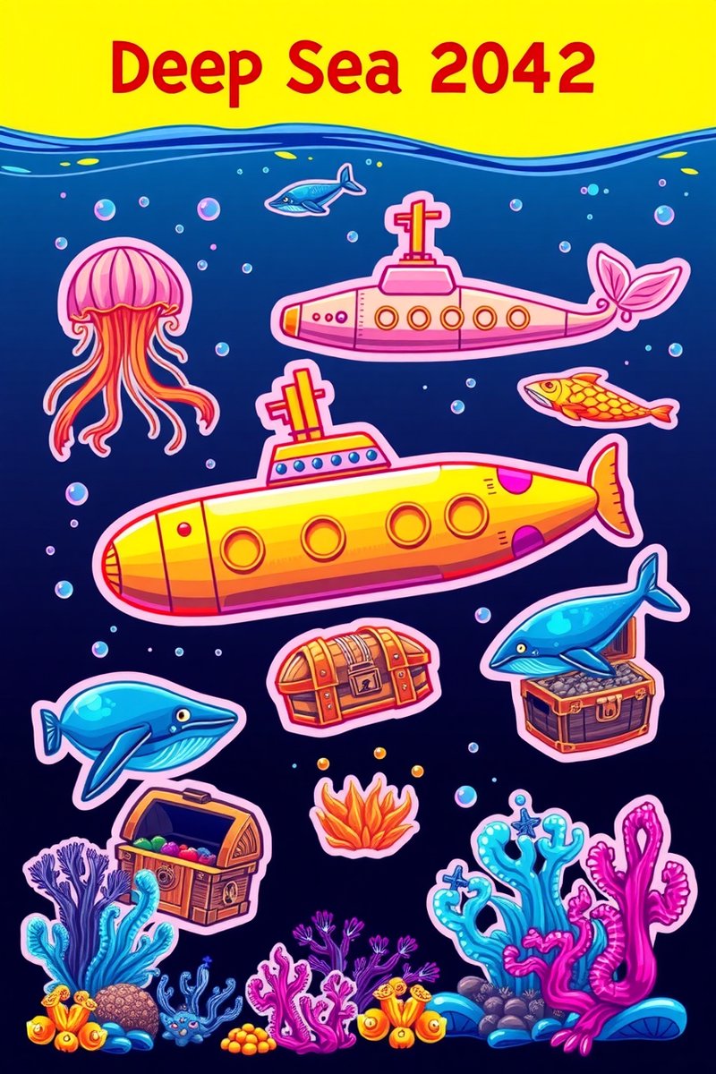 Explore the mysterious ocean floor with our vibrant Deep Sea Creature Sticker Set! Perfect for laptops, journals &amp; more. #DeepSea #StickerArt #OceanVibes #NeonAesthetic #SeaCreatures #stickerdesign #Stickers  go.fiverr.com/visit/?bta=314…