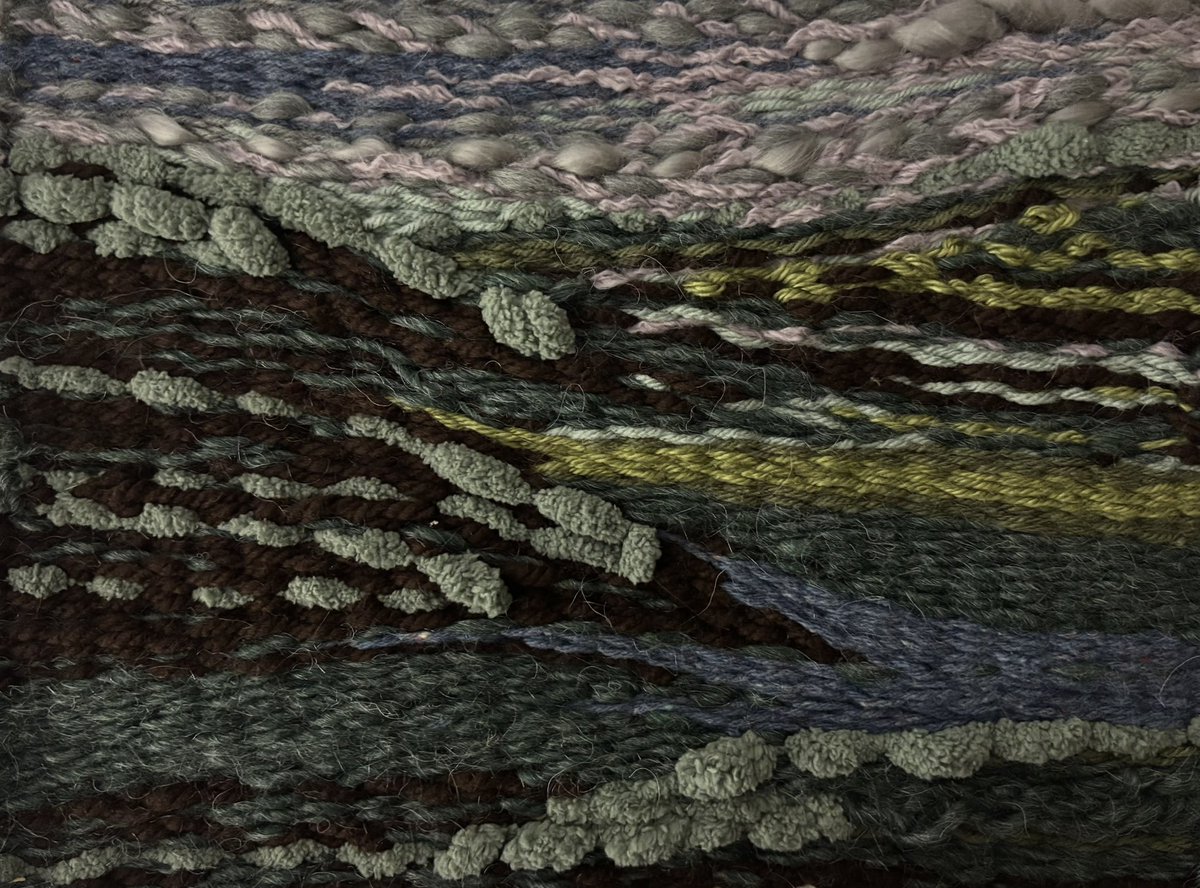 Because sometimes you need to shake the dust out of unused parts of your brain and do something completely different. 

9x12, thrift store yarn on easel loom.