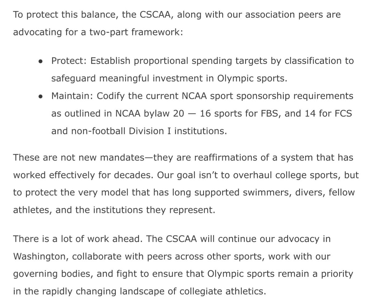 NIL vs NLI (@nilvsnli) on Twitter photo The College Swimming and Diving Coaches Association of America issued a statement today to its members, assuring them of its commitment to safeguarding non-revenue Olympic sports programs (via <a href="/SwimmingWorld/">Swimming World</a>) The College Swimming and Diving Coaches Association of America issued a statement today to its members, assuring them of its commitment to safeguarding non-revenue Olympic sports programs (via <a href="/SwimmingWorld/">Swimming World</a>)
