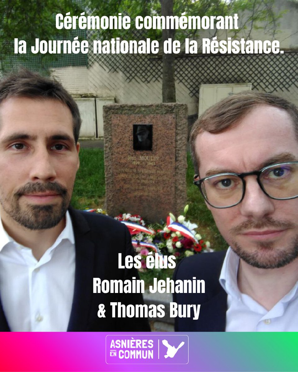 Plusieurs membres de notre collectif, dont les élus Romain Jehanin et Thomas Bury, étaient présents à la cérémonie commémorant la Journée nationale de la Résistance.

Pensée émue à celles et ceux qui ont résisté, à celles et ceux qui résistent encore contre tous les fascismes.
