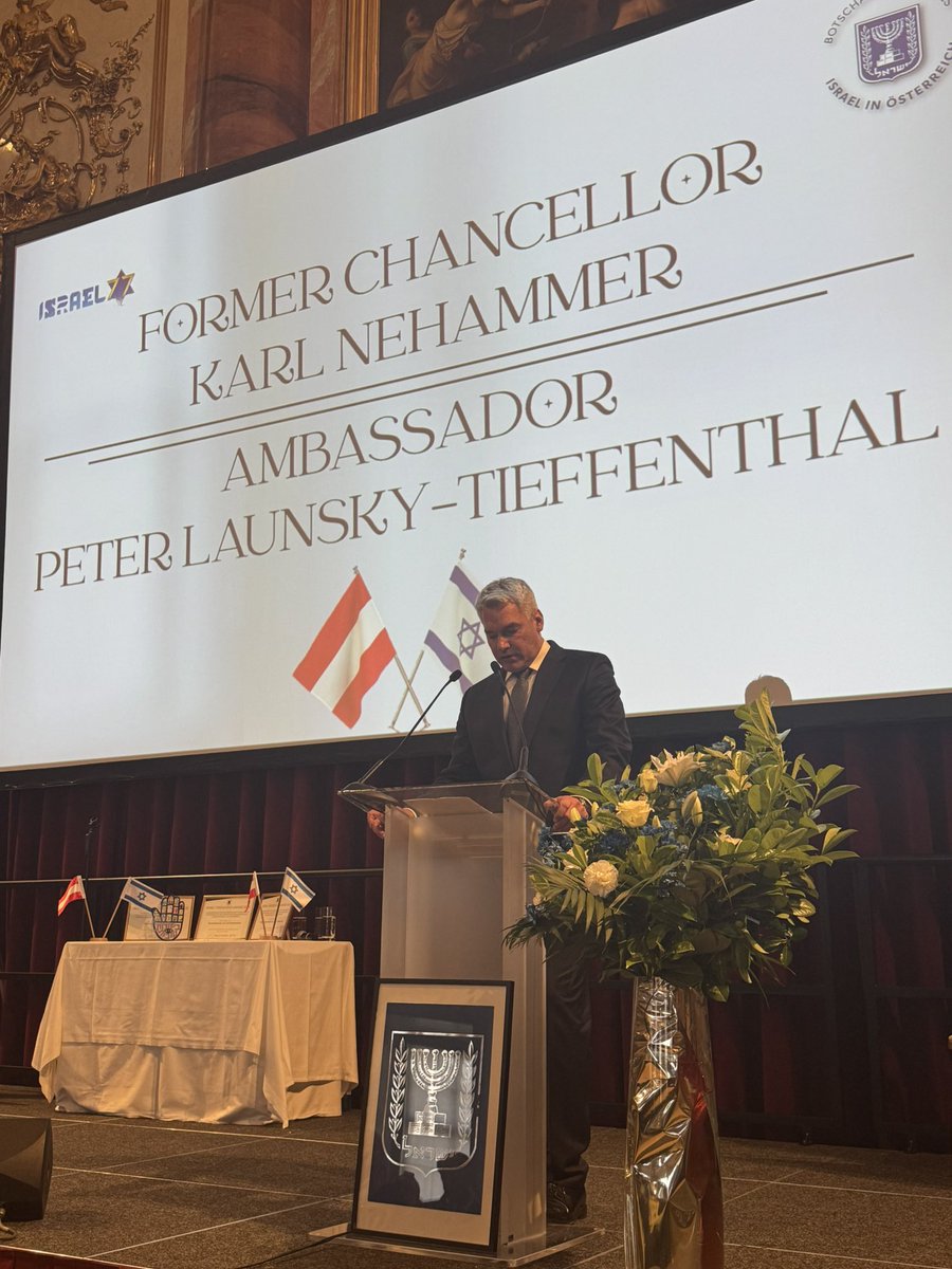 karlnehammer's tweet image. I feel extremely honoured and deeply touched to have received the israel friendship award today. It means a lot to me. I will continue to stand up for the close friendship between Austria and Israel. #BringThemHomeNow