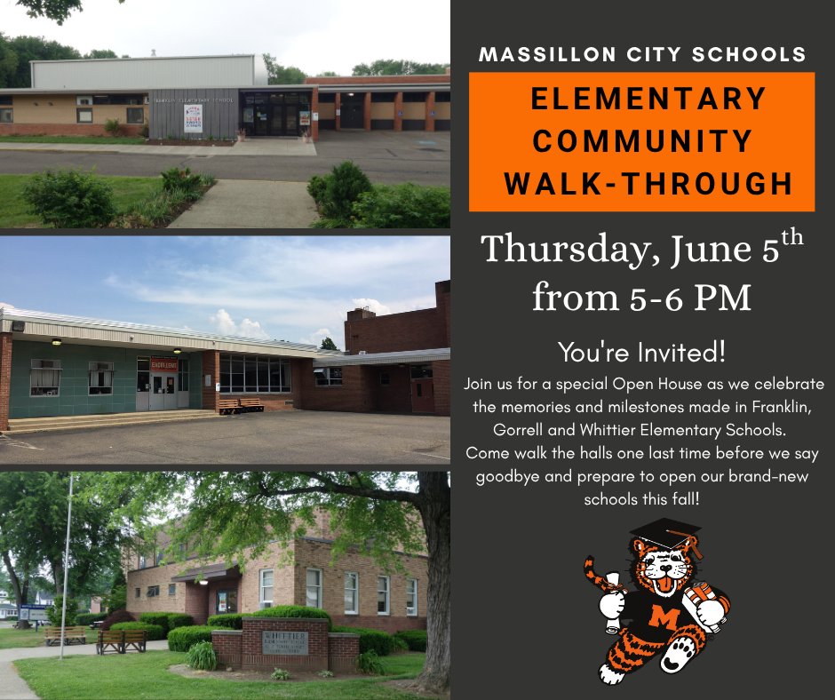 Join us for a special walk-through as we celebrate the memories and milestones made in Franklin, Gorrell and Whittier Elementary Schools!