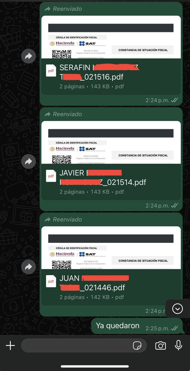 Constancias de Situación Fiscal RÁPIDAS 🏃🏻‍♂️🫡
📎 Para Personas Físicas y Morales 
✅ Generadas directamente del SAT 
✅ Legibles con código QR 
✅ Salen rápido de {30 min a 2 horas}

📌 Solo se ocupa CURP o RFC

Información vía:
📲WhatsApp: 2311436053
📲 wa.me/522311436053