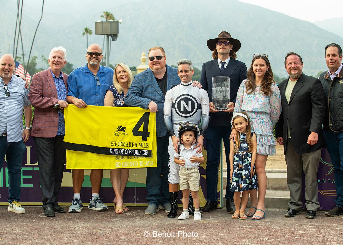 Benoit Photo (@benoitphoto_) on Twitter photo King of Gosford and jockey Flavien Prat, outside, overpower Mi Hermano Ramon, middle, and Cabo Spirit, inside, to win the Grade I, $300,000 Shoemaker Mile, Monday, May 26, 2025 at Santa Anita Park, Arcadia CA.
View all our photos at benoitphoto.com/store/ 
© BENOIT PHOTO King of Gosford and jockey Flavien Prat, outside, overpower Mi Hermano Ramon, middle, and Cabo Spirit, inside, to win the Grade I, $300,000 Shoemaker Mile, Monday, May 26, 2025 at Santa Anita Park, Arcadia CA.
View all our photos at benoitphoto.com/store/ 
© BENOIT PHOTO