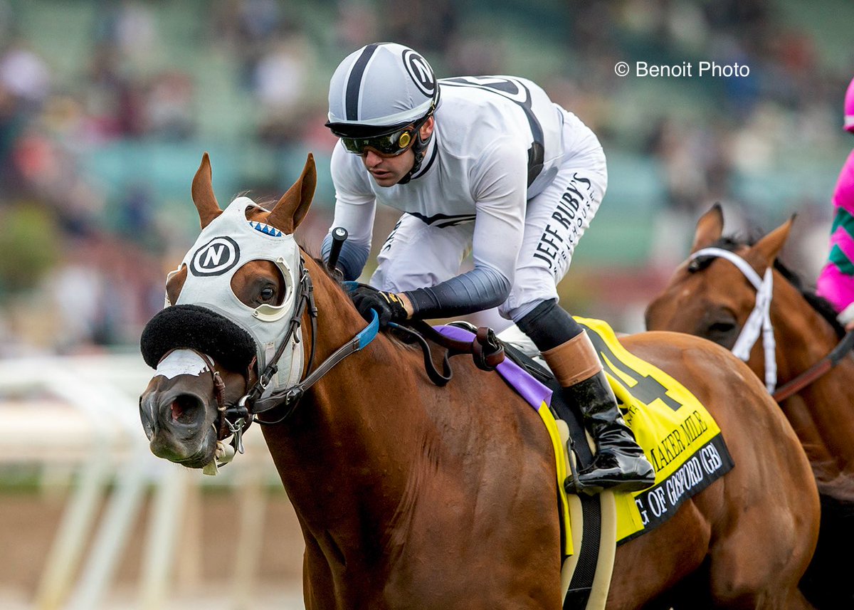 benoitphoto_'s tweet image. King of Gosford and jockey Flavien Prat, outside, overpower Mi Hermano Ramon, middle, and Cabo Spirit, inside, to win the Grade I, $300,000 Shoemaker Mile, Monday, May 26, 2025 at Santa Anita Park, Arcadia CA.

View all our photos at benoitphoto.com/store/ 

© BENOIT PHOTO