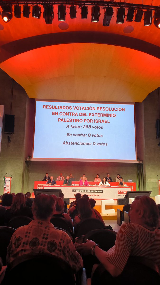 PauiSolidaritat's tweet image. Avui  @serviciosccoo, en el marc del seu congrés, ha  condemnat el genocidi d&apos;Israel contra  el poble palestí. Som de CCOO som gent solidària!