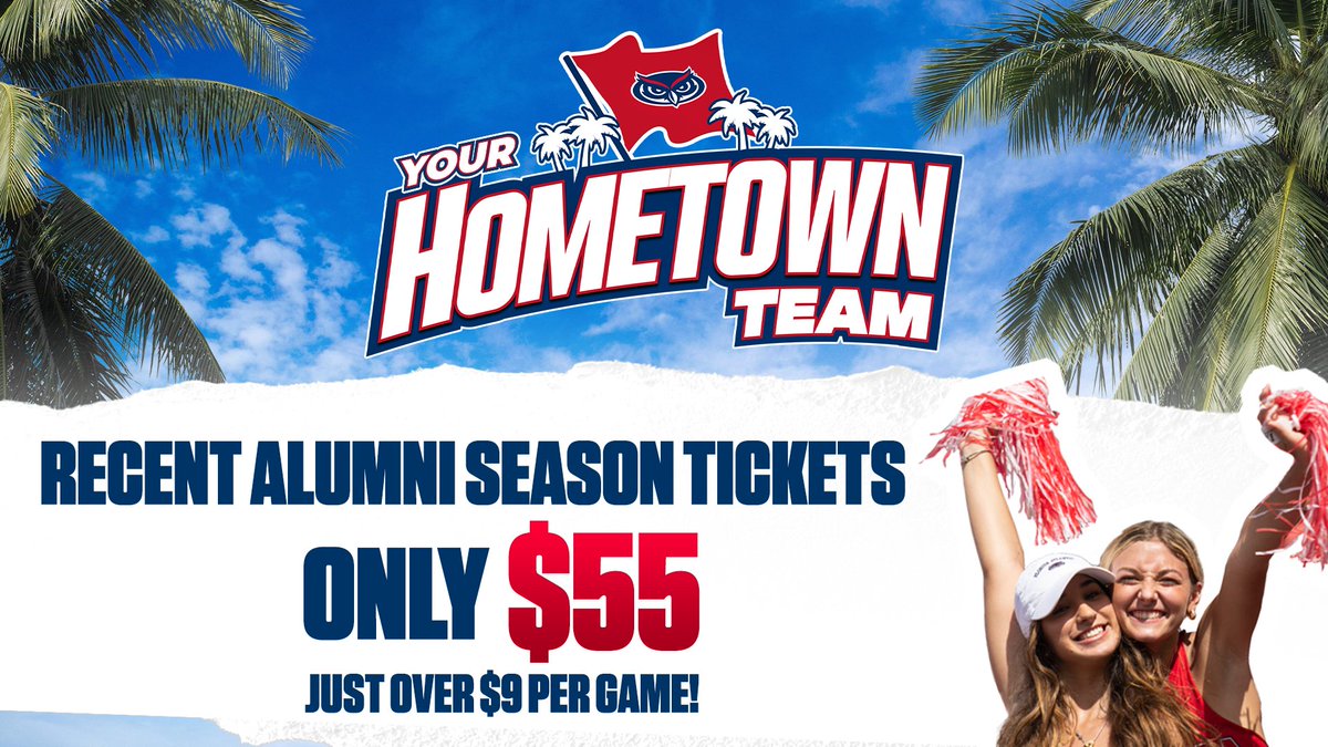 Florida Atlantic Football (@faufootball) on Twitter photo Hey <a href="/FAUAlumni/">Florida Atlantic Alumni 🦉</a>‼️ Don't miss out on this deal for recent alumni:
-Season Ticket Package
-Official FAU flag
... just $55! (that's ~$9 a game)
*must have graduated <a href="/FloridaAtlantic/">Florida Atlantic University</a> on or after Dec. 2020*
📲 1-866-FAU-OWLS to purchase
ℹ️ Request a call: fausports.com/form/1051 Hey <a href="/FAUAlumni/">Florida Atlantic Alumni 🦉</a>‼️ Don't miss out on this deal for recent alumni:
-Season Ticket Package
-Official FAU flag
... just $55! (that's ~$9 a game)
*must have graduated <a href="/FloridaAtlantic/">Florida Atlantic University</a> on or after Dec. 2020*
📲 1-866-FAU-OWLS to purchase
ℹ️ Request a call: fausports.com/form/1051