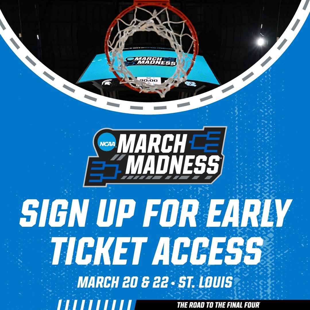 March Madness returns to St. Louis, in 2026! Experience the action live—sign up now for exclusive presale opportunities!

PRESALE SIGN UP ➡️ stlblues.me/41RobWm