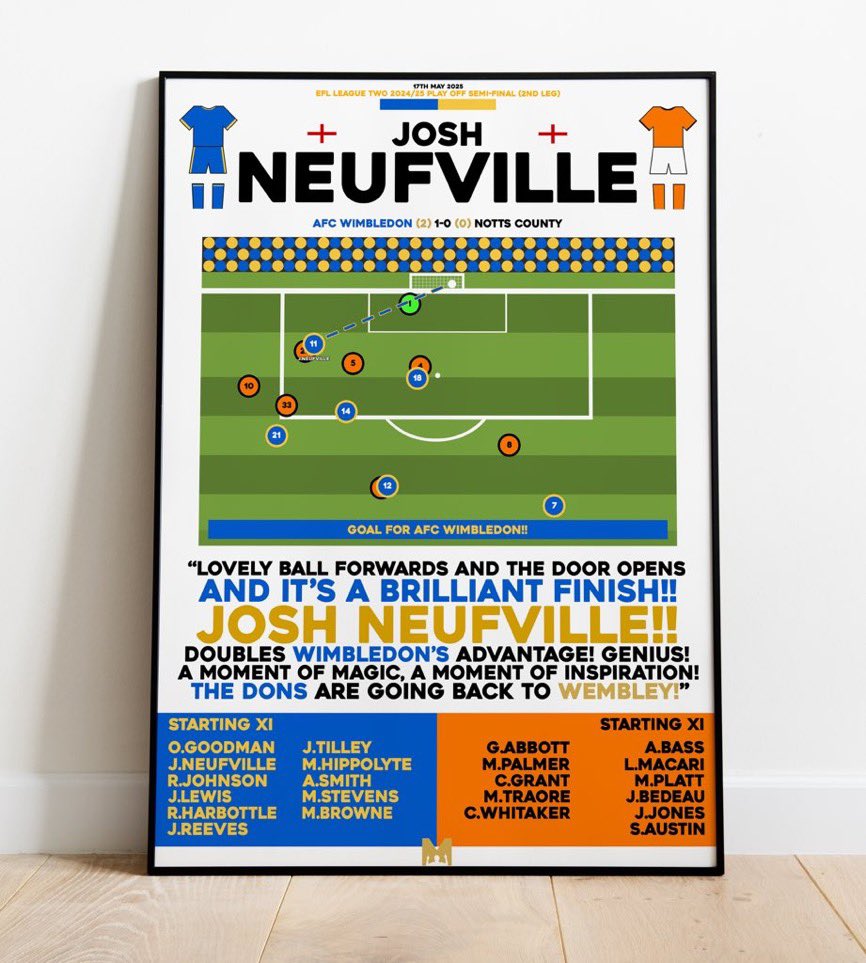 🏆🎁| COMPETITION TIME!

THE DONS ARE PROMOTED!🏆

I've partnered with <a href="/MezzalaDesigns/">𝗠𝗲𝘇𝘇𝗮𝗹𝗮</a> to giveaway any AFC Wimbledon Play-Off Winning Prints on their site🔵🟡🏆

To Enter:

🔄RT this post
✅Follow <a href="/DonsCentre/">Dons Centre</a> and <a href="/MezzalaDesigns/">𝗠𝗲𝘇𝘇𝗮𝗹𝗮</a> 
🏷Tag a friend

#AFCW