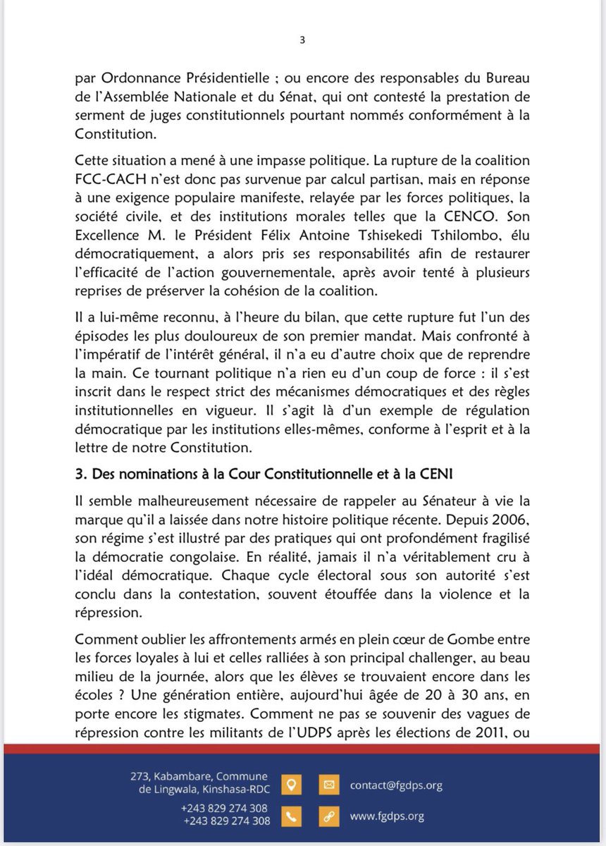 FG_dps's tweet photo. #RDC #FGDPS 27.05.2025
DÉCLARATION POLITIQUE DE FORCE GRISE POUR LA DÉMOCRATIE ET LE PROGRÈS SOCIAL EN RÉACTION AUX PROPOS DU SÉNATEUR À VIE. https://t.co/P2n6D6C8Hu