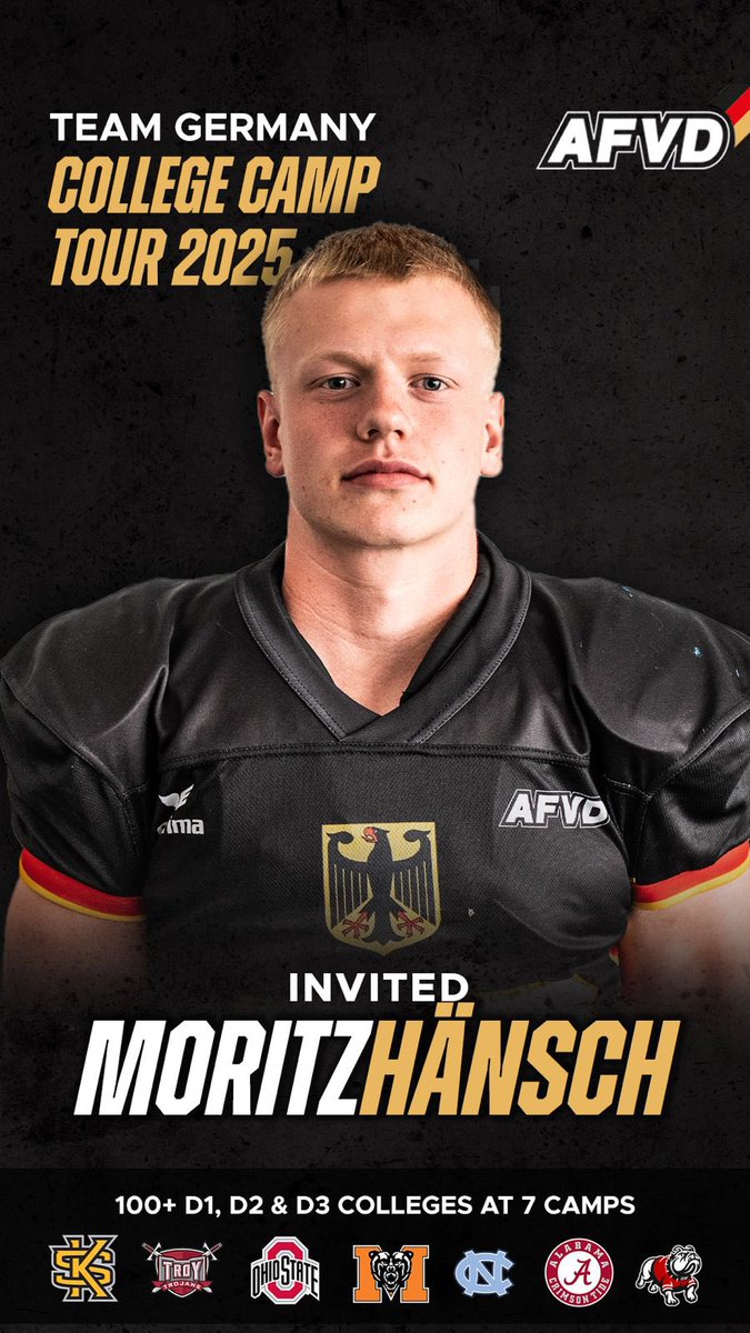 Moritz Hänsch 2026 LB (@moritzhaensch) on Twitter photo Hey Coaches‼️
Can’t wait to showcase my talent and compete in America!
<a href="/PeterDaletzki/">Peter Daletzki HC/OC Team Germany</a> <a href="/mpc_gym/">Christian Mohr</a> Hey Coaches‼️
Can’t wait to showcase my talent and compete in America!
<a href="/PeterDaletzki/">Peter Daletzki HC/OC Team Germany</a> <a href="/mpc_gym/">Christian Mohr</a>