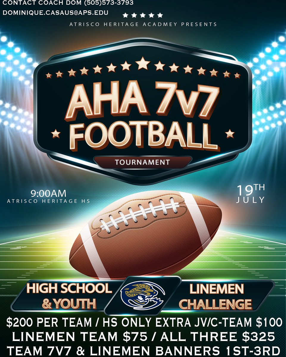 Dominic Casaus (@coachcasaus) on Twitter photo Reach out to me and I can help you get your team registered today! This is for all HS and Youth Teams. We look forward to hosting you and your teams! <a href="/PrepRedzoneNM/">Prep Redzone New Mexico</a> <a href="/nmpreps/">NMPreps</a> <a href="/NewMexico/">New Mexico TRUE</a> Reach out to me and I can help you get your team registered today! This is for all HS and Youth Teams. We look forward to hosting you and your teams! <a href="/PrepRedzoneNM/">Prep Redzone New Mexico</a> <a href="/nmpreps/">NMPreps</a> <a href="/NewMexico/">New Mexico TRUE</a>