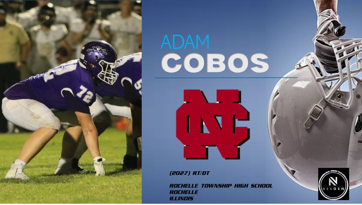 Keith Smilie (@nexgenscouting) on Twitter photo ✔️Tuesday, June 3rd
✅2027 RT/DT Adam Cobos <a href="/Adam_Cobos_/">Adam</a>
Rochelle Township HS <a href="/RTHS_Football/">Rochelle Football</a>
Rochelle (IL)
📍North Central College <a href="/football_ncc/">NCC Football</a> ✔️Tuesday, June 3rd
✅2027 RT/DT Adam Cobos <a href="/Adam_Cobos_/">Adam</a>
Rochelle Township HS <a href="/RTHS_Football/">Rochelle Football</a>
Rochelle (IL)
📍North Central College <a href="/football_ncc/">NCC Football</a>