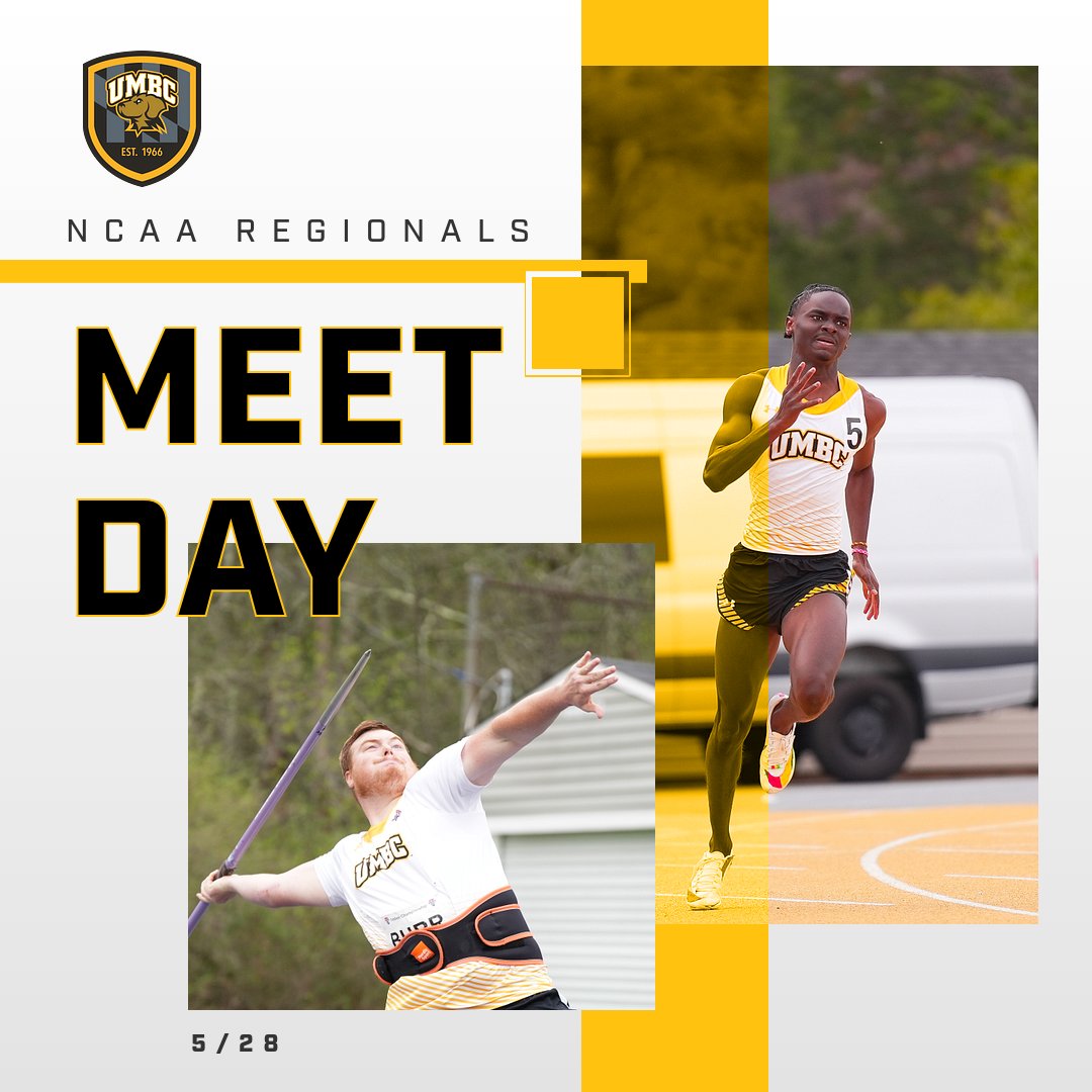 It's MEET DAY! Alpha Balde and Toren Burr are in Jacksonville for NCAA Regionals. Alpha will race in the 100 and 200, while Burr will compete in the javelin.

#RetrieverNation