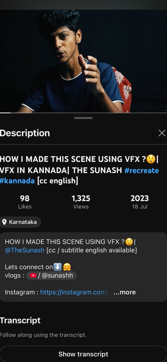 SunAshh's tweet photo. Hey @TeamYouTube , I uploaded a video on 18 July 2023 titled "HOW I MADE THIS SCENE USING VFX?", but it’s not showing up properly on my main channel page. It’s public and has views, but still hidden from new viewers. Can you please help? Thanks!
#youtubesupport https://t.co/a4qtLLlQYa