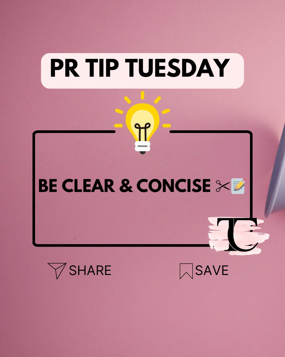 TailoredComm's tweet photo. PR Tip Tuesday: Journalists are pressed for time, so keep your press materials clear and concise. Skip the jargon and fluff—get to the heart of the matter fast! ⏱️📝 #PRTipTuesday #MediaRelations #ClearAndConcise https://t.co/nIz2lN2wpT