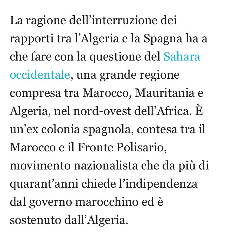 davideravera's tweet photo. 🦄❌ #Maroccogate #WesternSahara | In un articolo non firmato e un po’ alla chetichella, @ilpost di @lucasofri propone, di nuovo, un grave errore fattuale che raramente è casuale in quanto fa pienamente parte dell’armamentario di propaganda del #Marocco che occupa il #SaharaOccidentale dal 1975.
Ancora una volta: il Fronte #Polisario non è un movimento “nazionalista” ma anti-coloniale, sorto nel 1973 per liberare il territorio del Sahara Occidentale dalla #Spagna colonizzatrice. Soprattutto: non chiede alcuna indipendenza al “governo centrale” (si presume, del Marocco) dal momento che il Marocco non ha alcuna sovranità sul Sahara Occidentale.
Chiedo alla testata di rettificare il gravissimo errore in tutti gli articoli in cui sia stato riprodotto.
https://t.co/8ha7f6sNLa
https://t.co/KuTPuwwyYk
https://t.co/3qZGdsEzqW