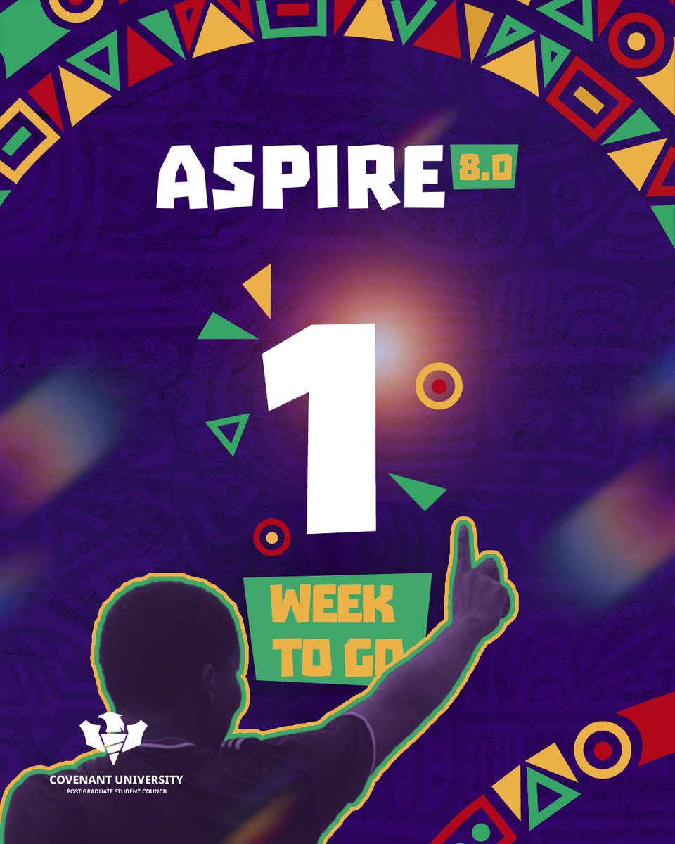 cupostgrad's tweet photo. ASPIRE 8.0 is just a week to go. Have you gathered enough momentum? Have you gotten your branded apparel yet๐คช๐คช๐คช?
It is time to CONVERGE.
#covenantuniversity #trending #explore #aspire #studentweek https://t.co/mUz5sMRv8m