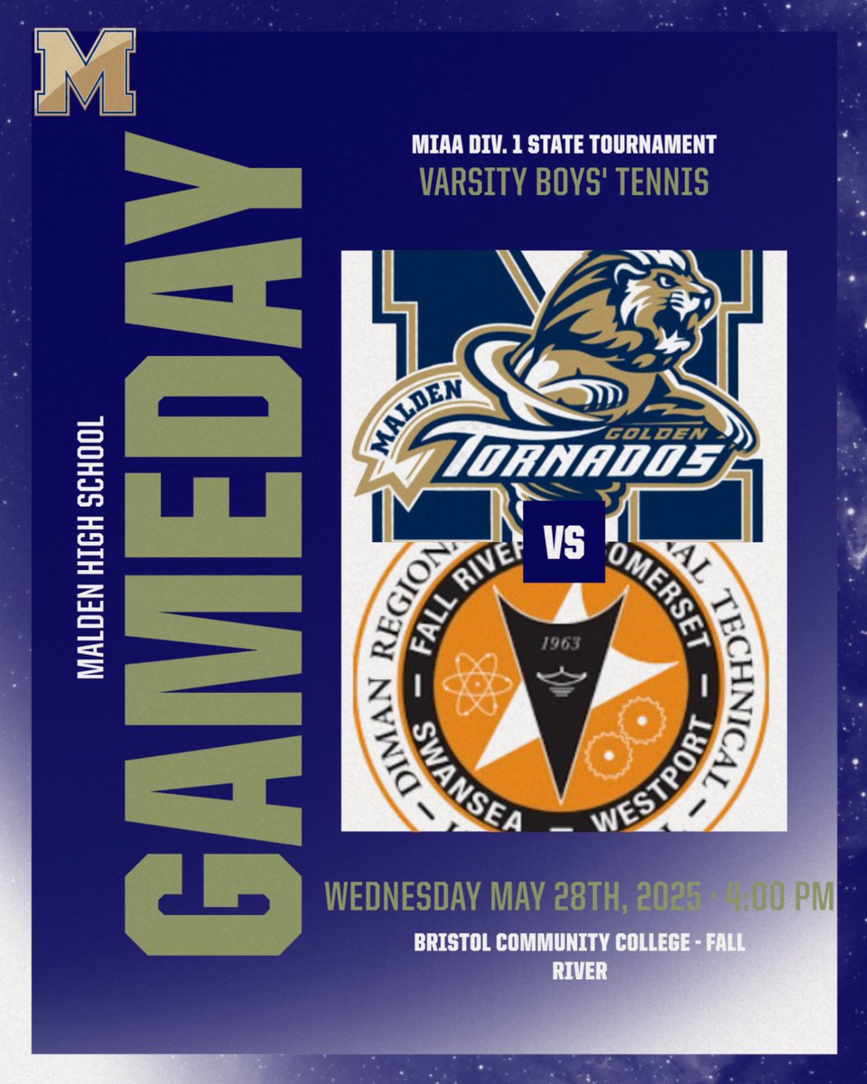 Boys tennis will travel to Diman RVTHS tomorrow Wednesday May 28th to compete in the preliminary round of the MIAA Division 1 State Boys Tennis Tournament!