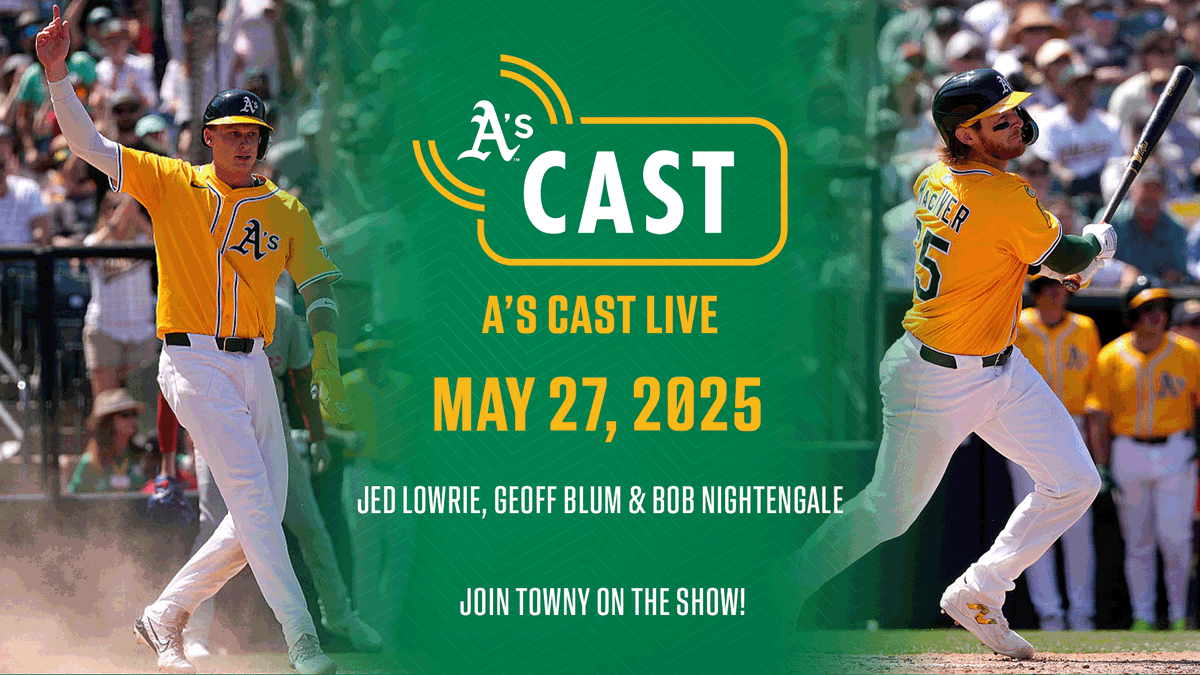 A's Cast (@athleticscast24) on Twitter photo A's Cast Live with Chris Townsend starts at 2:30pm PT on YouTube & A's Cast!
πΊ : bit.ly/43e34iX
π§ : athletics.com/ascast, <a href="/kste650/">Talk 650 KSTE</a> or the iHeartRadio App
Guests:
<a href="/BNightengale/">Bob Nightengale</a> 2:40
<a href="/blummer27/">Blummer Bock</a> 3:00
<a href="/JDoskow/">Johnny Doskow</a> 3:30
Jed Lowrie 3:45 A's Cast Live with Chris Townsend starts at 2:30pm PT on YouTube & A's Cast!
πΊ : bit.ly/43e34iX
π§ : athletics.com/ascast, <a href="/kste650/">Talk 650 KSTE</a> or the iHeartRadio App
Guests:
<a href="/BNightengale/">Bob Nightengale</a> 2:40
<a href="/blummer27/">Blummer Bock</a> 3:00
<a href="/JDoskow/">Johnny Doskow</a> 3:30
Jed Lowrie 3:45
