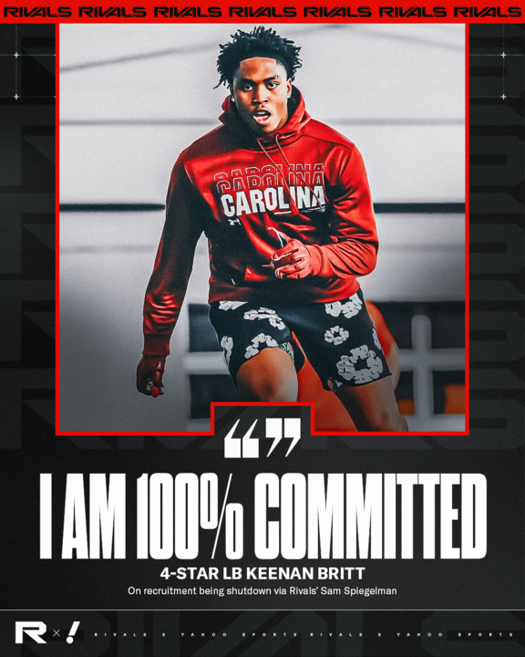 NEWS: Four-star LB Keenan Britt tells <a href="/Rivals/">Rivals</a> he will no longer make any visits outside of South Carolina 🐓

"I am 100-percent committed"

More from <a href="/KeenanBritt1/">Keenan Britt</a>: n.rivals.com/news/lb-keenan…