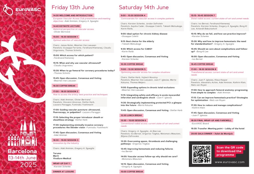 Final program is out!
#EuroVASC2025 Barcelona June 13+14