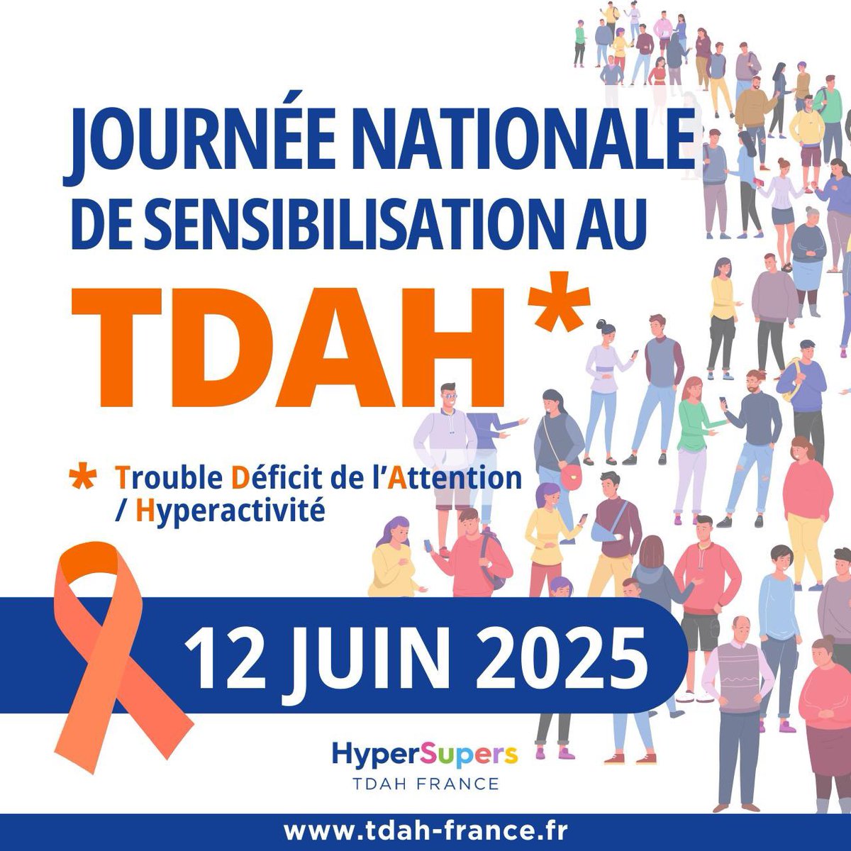 🎗12 juin 2025 #journéenationale de #sensibilisation au TDAH 
👉 Les bénévoles HyperSupers se mobilisent 
📍 Retrouvez tous les évènements organisés en région ! #12juin #tdah 
tdah-france.fr/Journee-nation…
